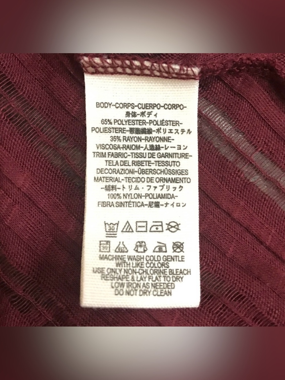 Free People ‘Stars Align’ Sheer Swiss Dot Swing Top in Wine Red size Small - Picture 13 of 13
